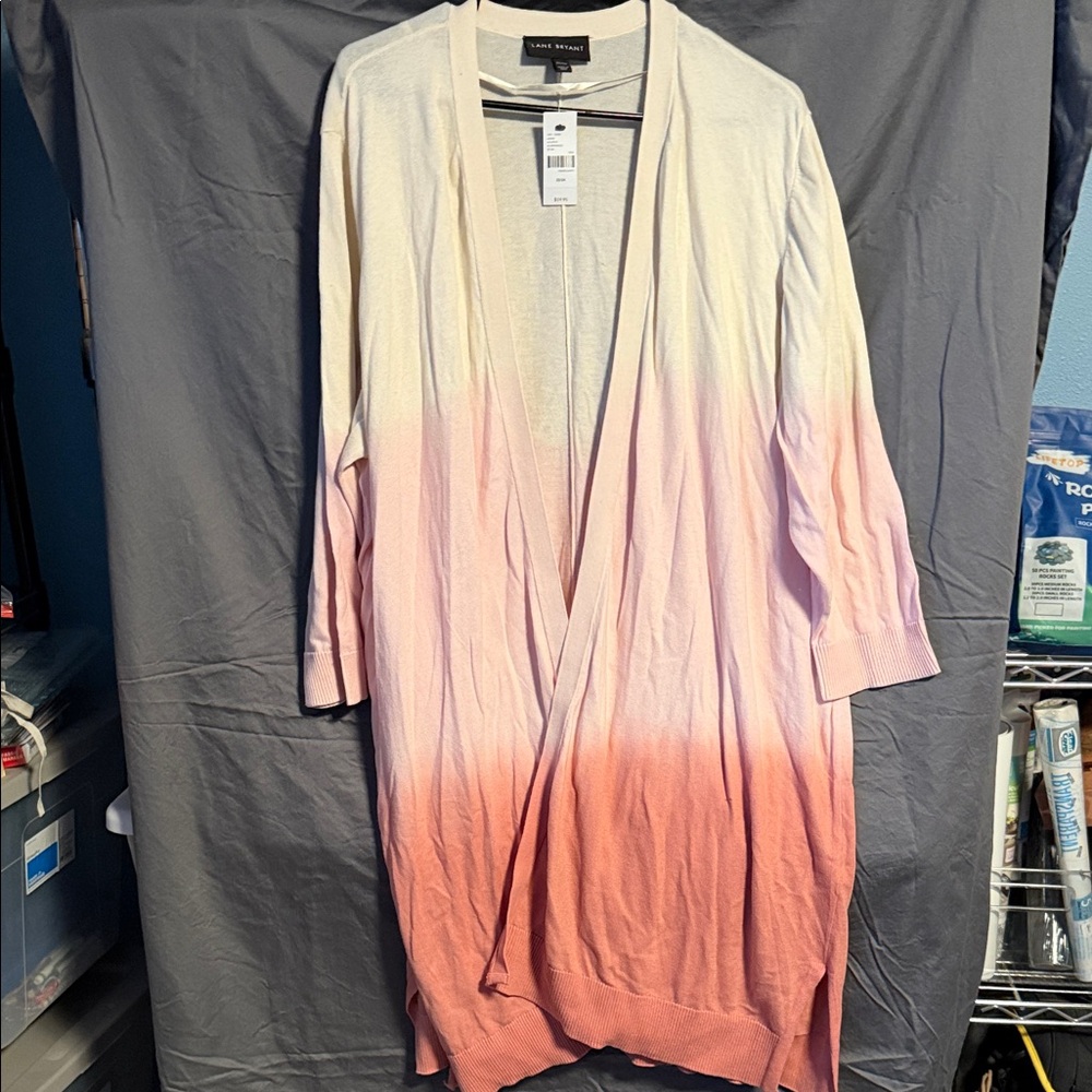 Lane Bryant Cream and Pink Ombre Cardigan